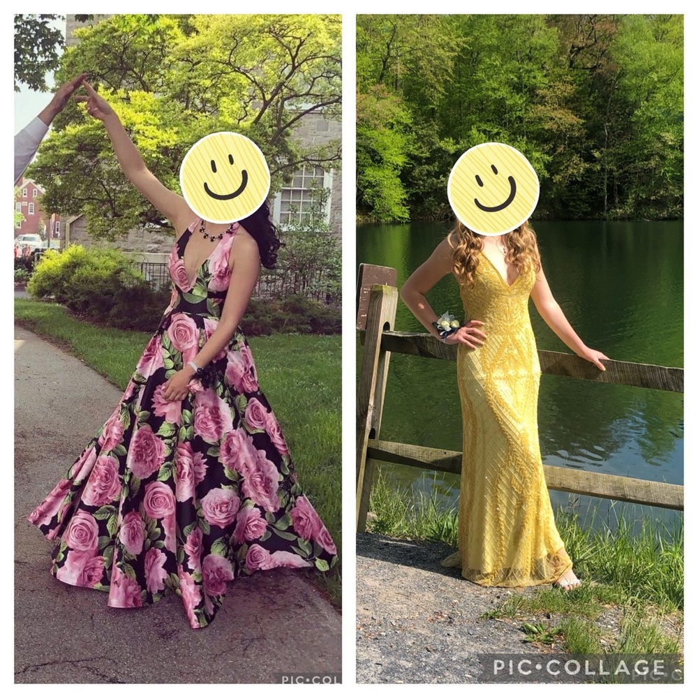 Morilee Floral Prom Dress and Yellow Prom dress